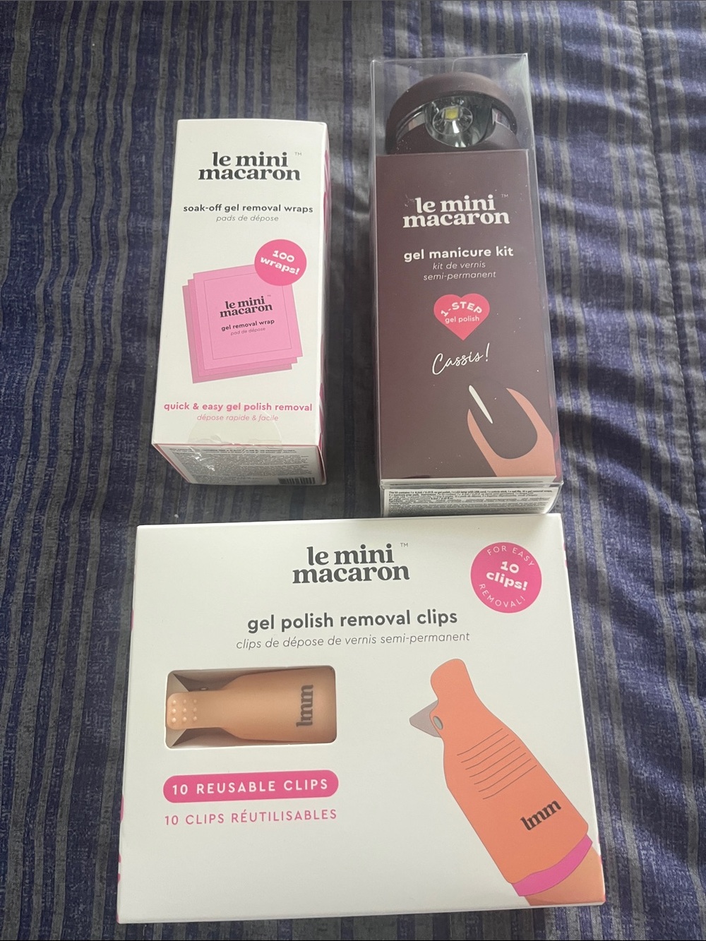 le mini macaron Gel Manicure Kit & Removal Clips